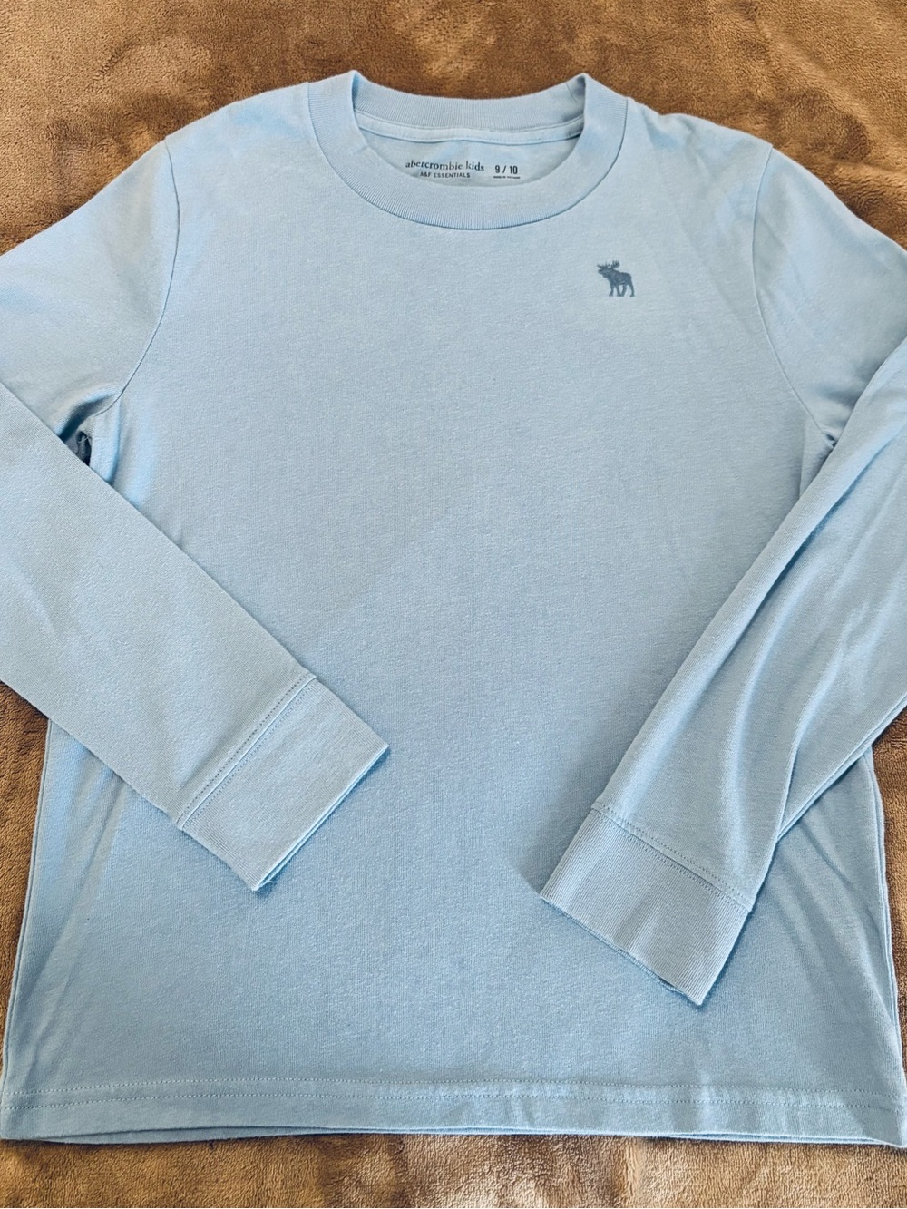 2/$20 Abercrombie and Fitch Powder Blue Crewneck Long Sleeve Tee Kids size 9/10